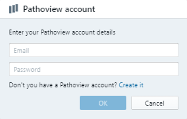 “Pathoview account” window